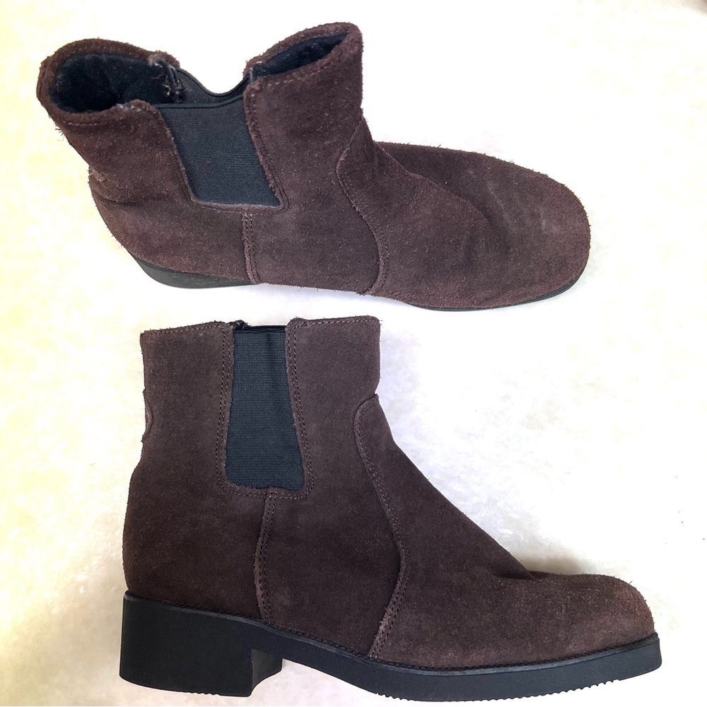 Land’s End Chocolate Brown Suede ankle Boots size 8 - Picture 1 of 8